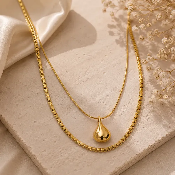 18K_Gold_Plated_Stone_Layered_Pendant_Necklace_For_Women