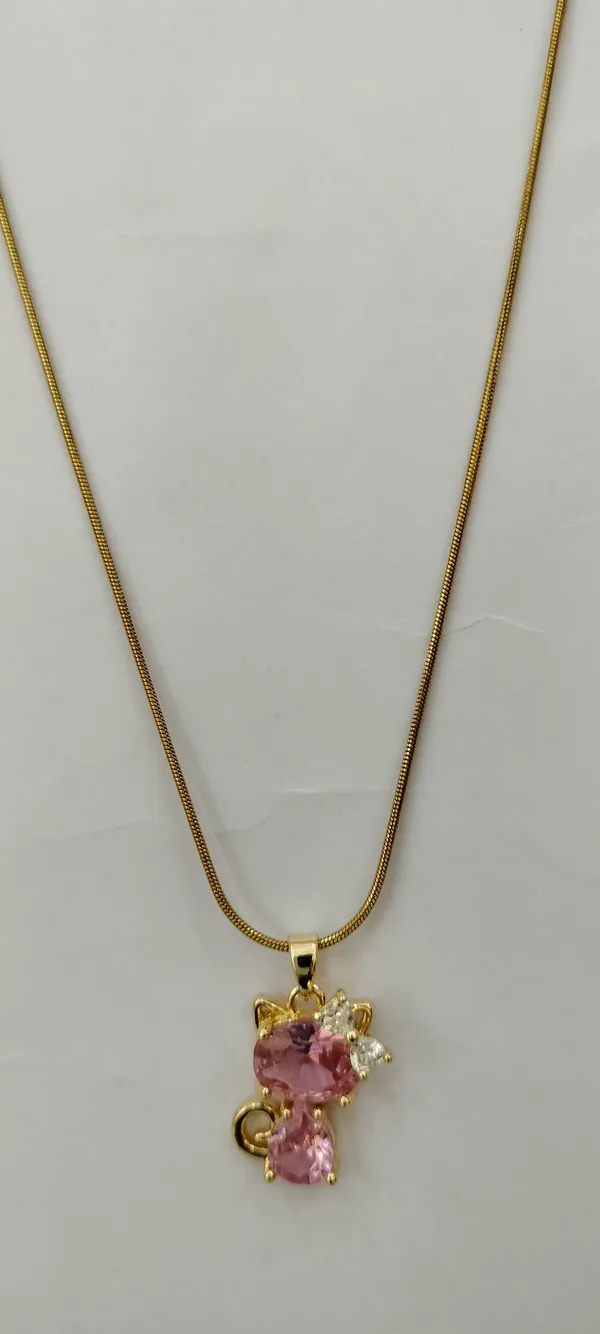 Gold-Tone_Pink_Stone_Pendant_Necklace_for_Women