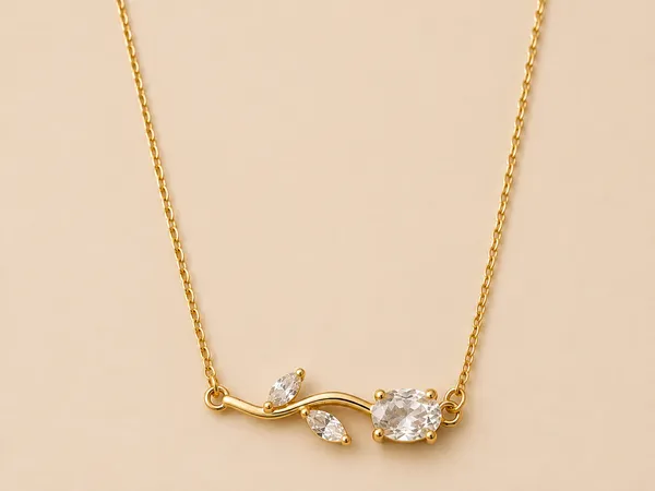 18K_Gold_Plated_Leaf_Pendant_Necklace_For_Women