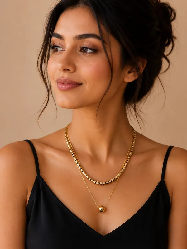 18K_Gold_Plated_Stone_Layered_Necklace_For_Women