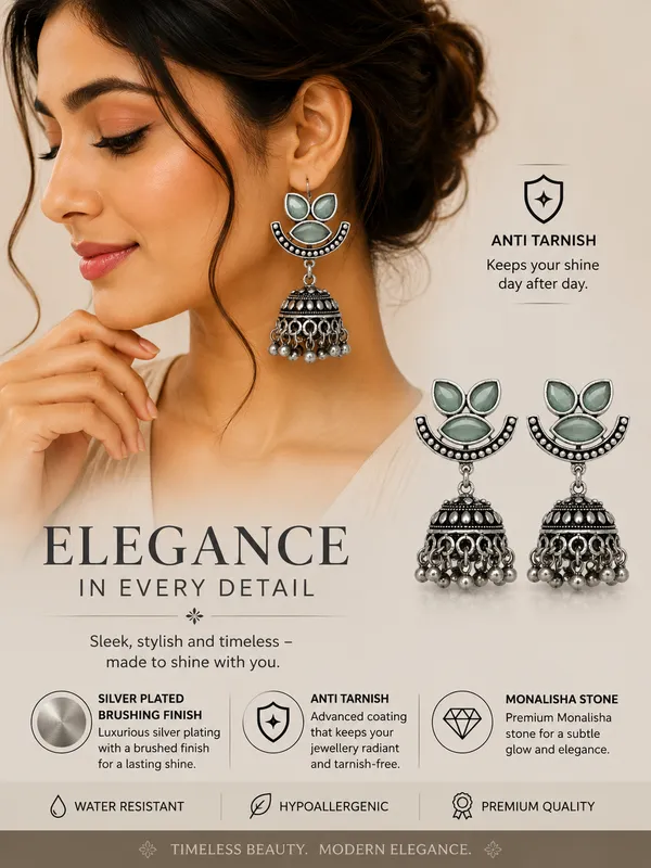 Green_Silver_Oxidised_Jhumka_Earrings_For_Women