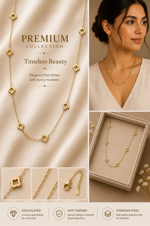 Black_18K_Gold_Plated_Geometric_Necklace_For_Women