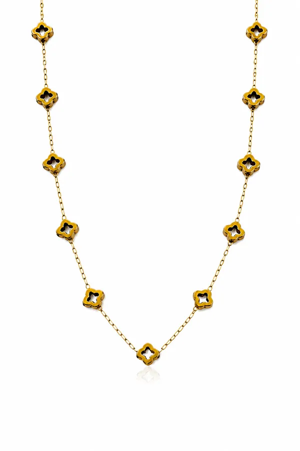 Black_18K_Gold_Plated_Geometric_Necklace_For_Women