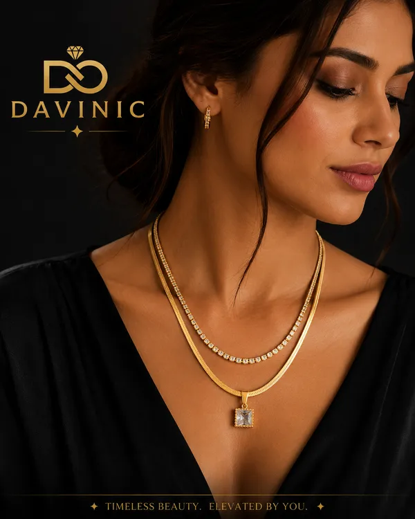 18K_Gold_Plated_Stone_Layered_Necklace_For_Women
