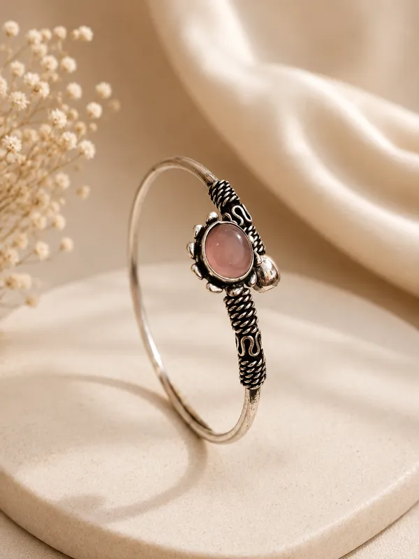 Pink_And_Silver_Silver_Plated_Stone_Bangle_For_Women