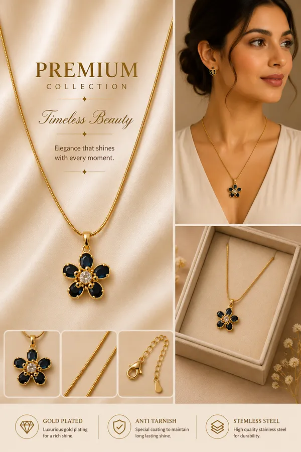 Gold_18K_Plated_Floral_Pendant_Necklace_For_Women