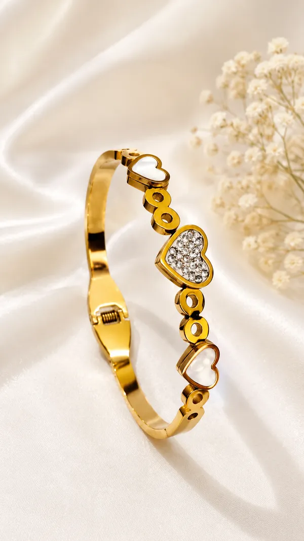 Gold_Plated_Heart_Stone_Bracelet_For_Women