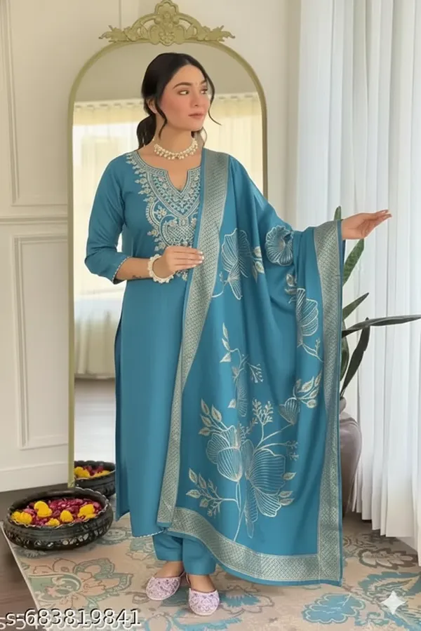 Blue_Embroidered_Straight_Kurta_Set_for_Women