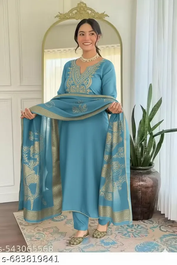 Blue_Embroidered_Straight_Kurta_Set_for_Women