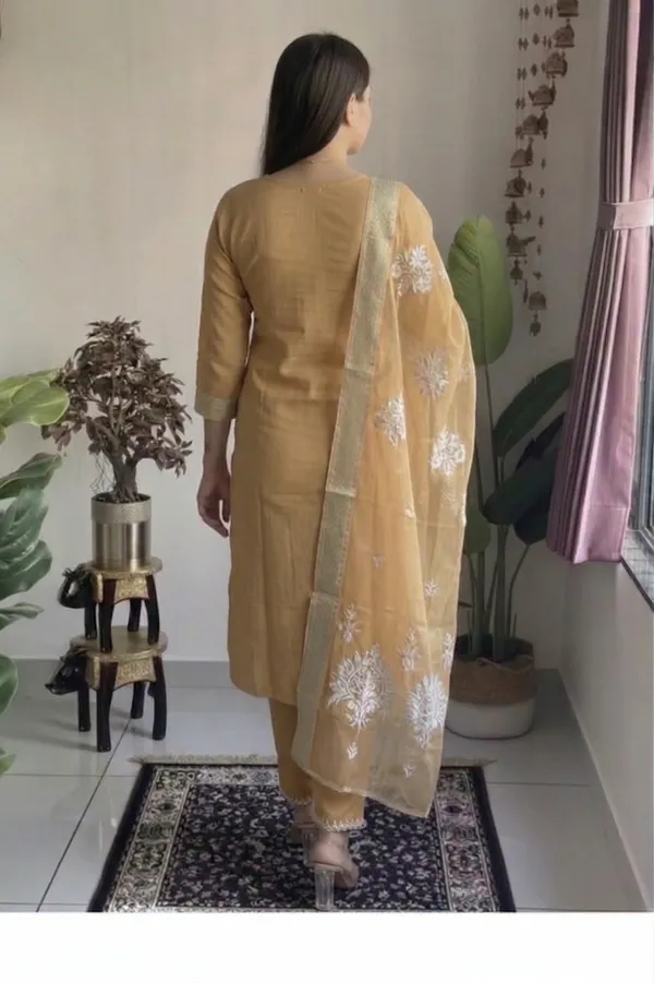 Mustard_Embroidered_Straight_Kurta_Set_For_Women