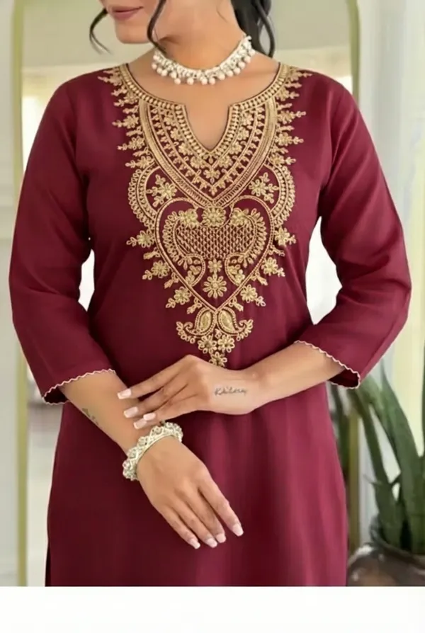 Maroon_Embroidered_Straight_Kurta_Set_for_Women