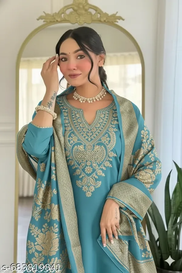 Blue_Embroidered_Straight_Kurta_Set_for_Women