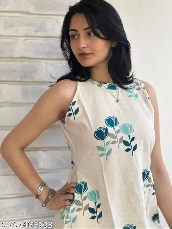 Printed_Sleeveless_Kurti_Set_Cotton_Cord-Set_Fancy_Sleeveless_Kurti_Set