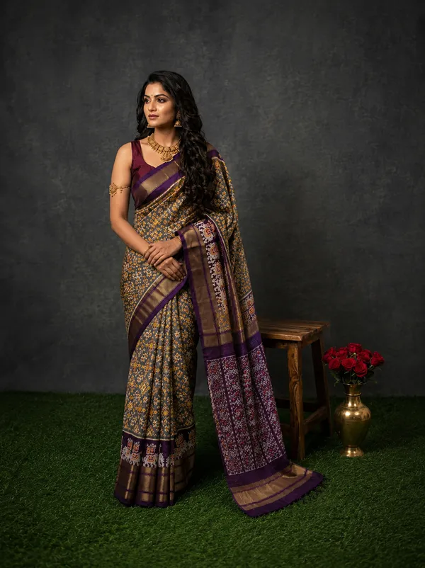 Pochampalli_Designer_Printed_And_Dolla_Silk_Fabric_Sarees