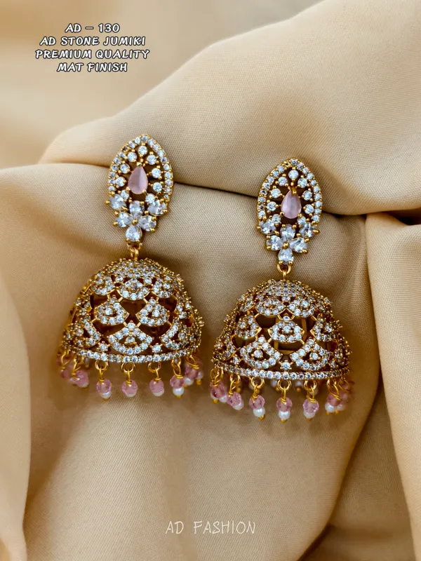 Gold_Brass_Stone_Studded_Dome_Jhumka_Earrings_For_Women