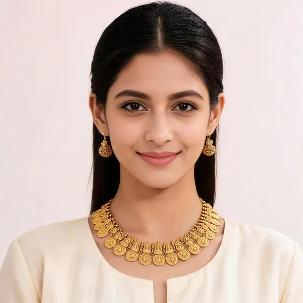 Gold_Tone_Traditional_Coin_Motif_Brass_Necklace_Set_For_Women