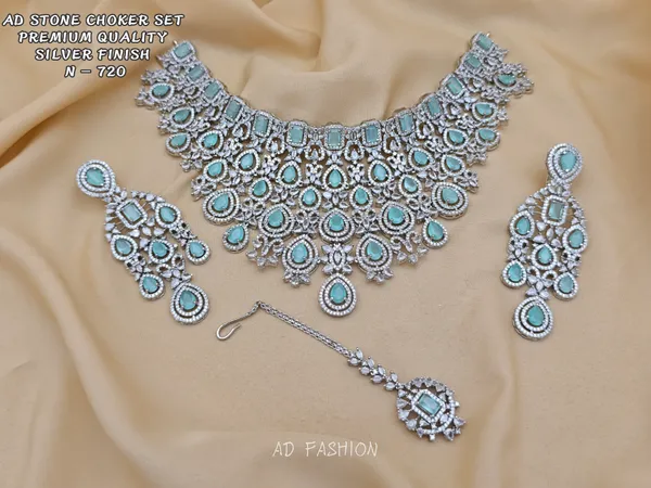 Silver_Brass_Stone_Choker_Necklace_Earrings_Maang_Tikka_Set_For_Women