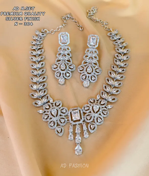 Silver_Finish_Brass_Crystal_Stone_Floral_Necklace_Earrings_Set_For_Women