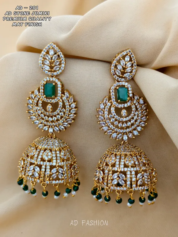 Gold_Tone_Green_Stone_Brass_Jhumka_Earrings_For_Women