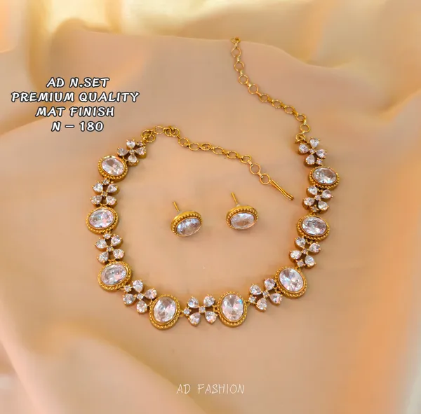 Gold_Tone_Brass_Oval_Clear_Stone_Necklace_And_Earrings_Set_For_Women