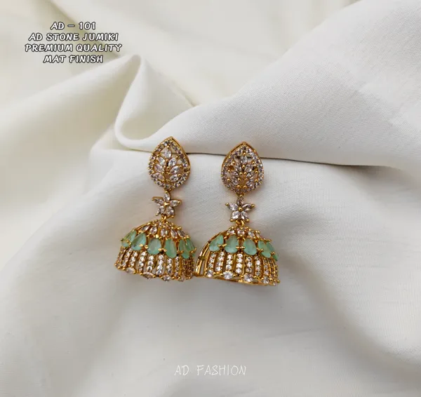 Gold_Tone_Green_Stone_Brass_Jhumka_Earrings_For_Women
