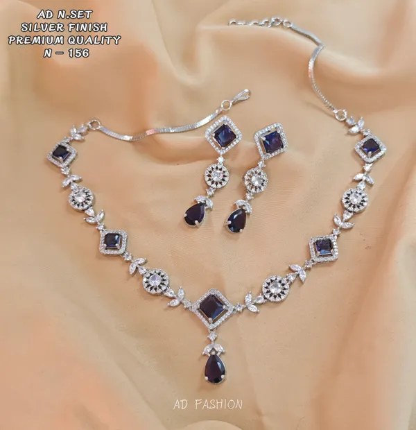 Silver_Brass_Blue_Stone_Necklace_And_Earrings_Set_For_Women