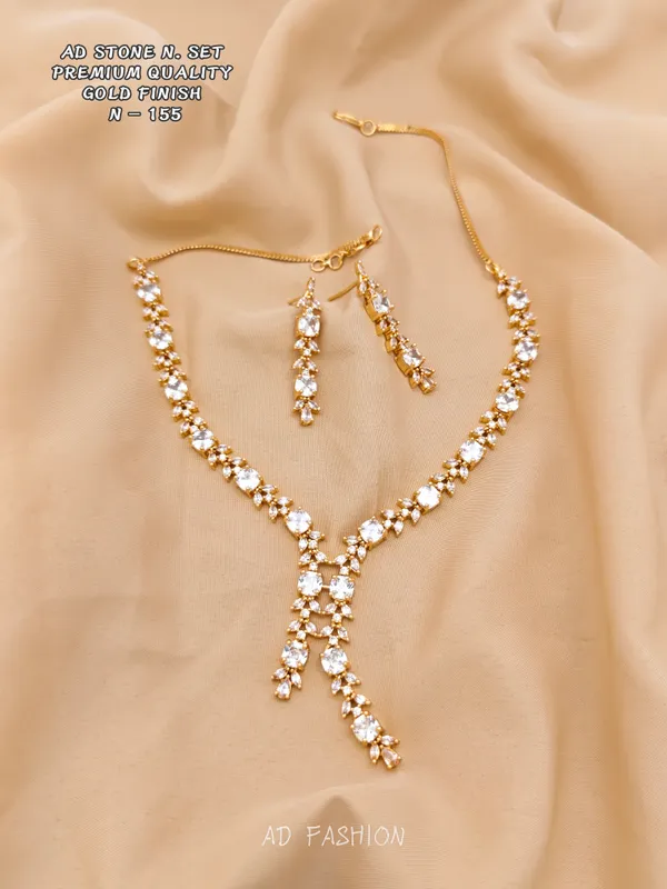 Gold_Brass_Clear_Stone_Necklace_And_Earrings_Set_For_Women