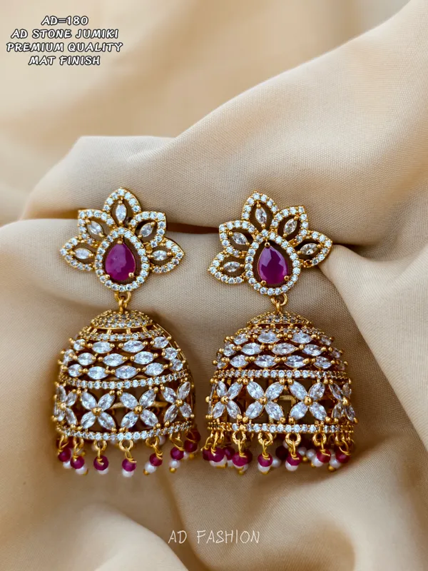 Gold_Brass_Red_Stone_Studded_Jhumka_Earrings_For_Women
