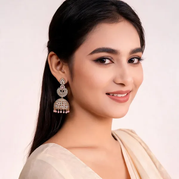 Gold_Brass_Stone_Jhumka_Earrings_For_Women