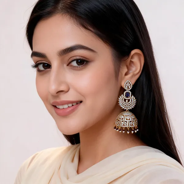 Gold_Tone_Maroon_Stone_Studded_Brass_Jhumka_Earrings_For_Women