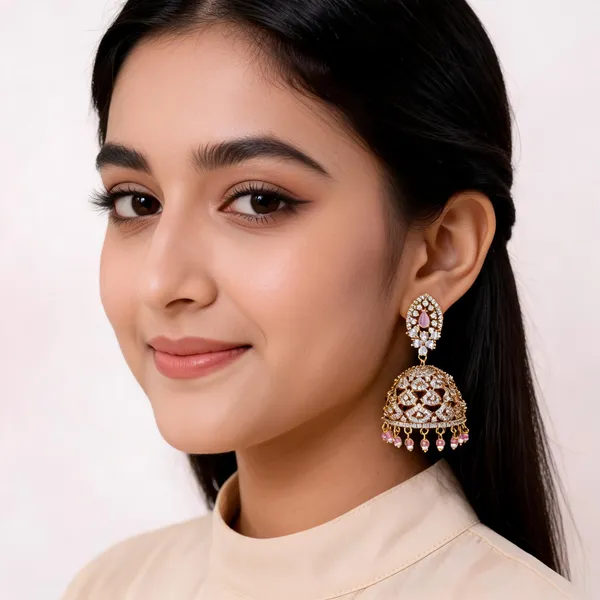 Gold_Brass_Stone_Studded_Dome_Jhumka_Earrings_For_Women