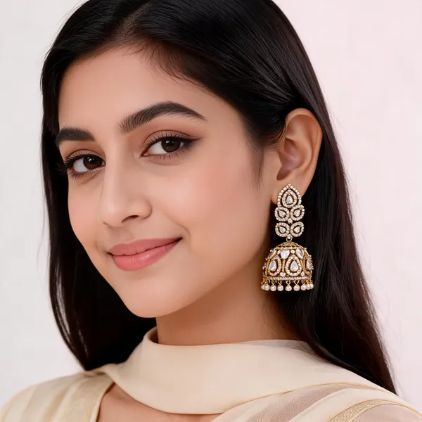 Gold_Tone_Brass_Floral_Pearl_Drop_Jhumka_Earrings_For_Women