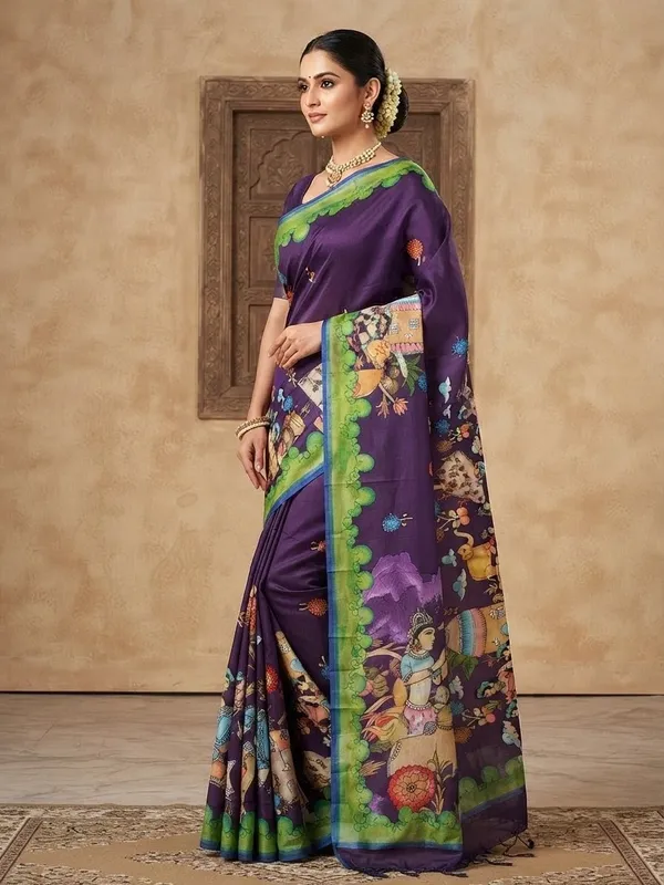 PURPLE_KERALA_COTTON_SAREE