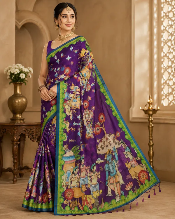 PURPLE_KERALA_COTTON_SAREE