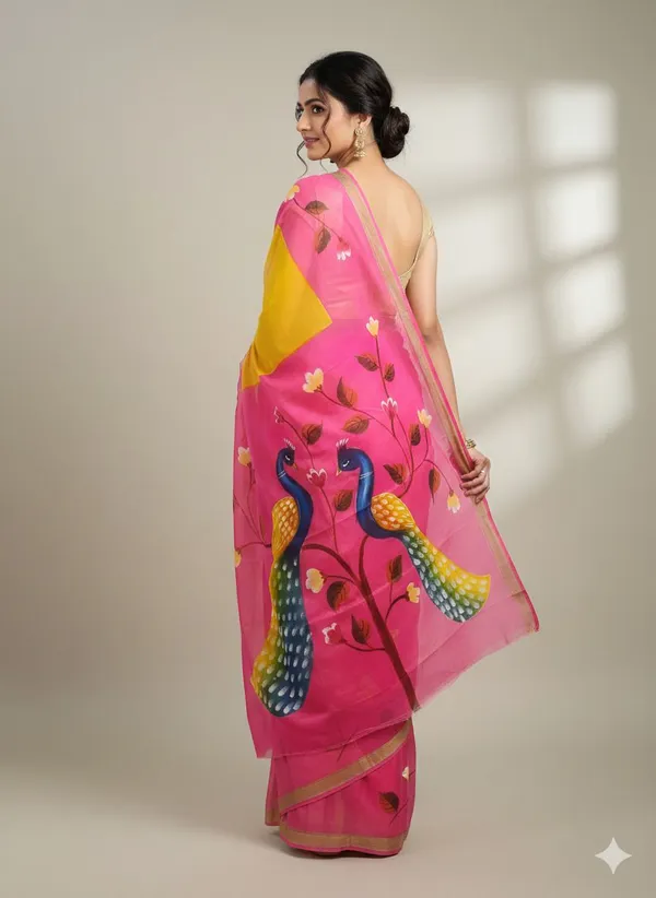 Sindhuja_Fashion_House_Hand_Painted,_Printed,_Floral_Print_Daily_Wear_Pure_Cotton_Saree_(Multicolor)