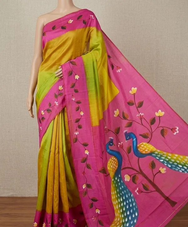 Sindhuja_Fashion_House_Hand_Painted,_Printed,_Floral_Print_Daily_Wear_Pure_Cotton_Saree_(Multicolor)