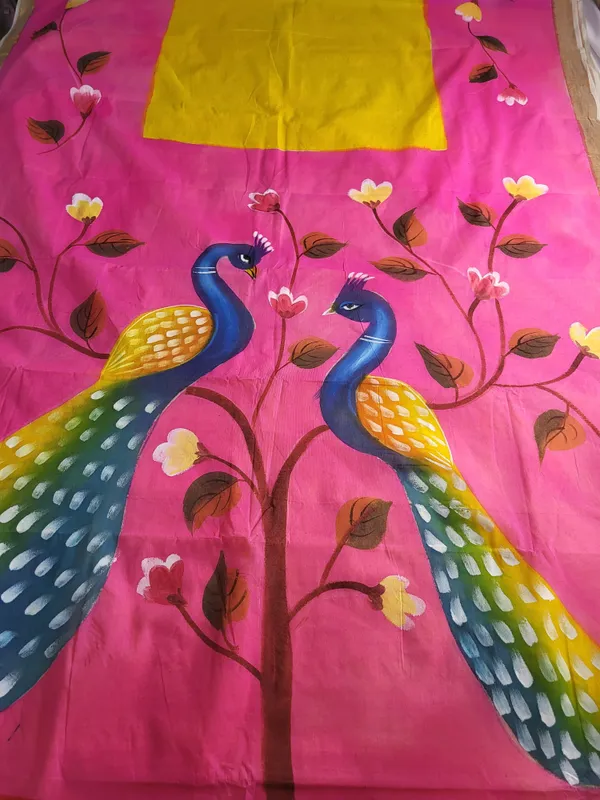 Sindhuja_Fashion_House_Hand_Painted,_Printed,_Floral_Print_Daily_Wear_Pure_Cotton_Saree_(Multicolor)