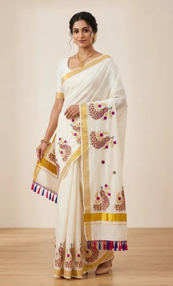 Sindhuja_Fashion_House_Embroidered,_Animal_Print_Kasavu_Pure_Cotton_Saree_(White,_Multicolor)