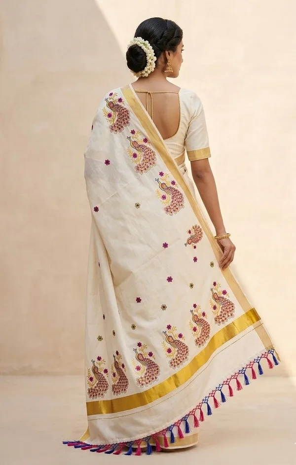 Sindhuja_Fashion_House_Embroidered,_Animal_Print_Kasavu_Pure_Cotton_Saree_(White,_Multicolor)