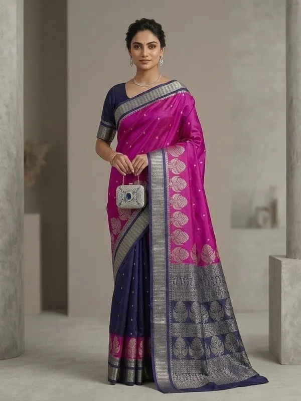 Sindhuja_Fashion_House_Woven_Banarasi_Silk_Blend_Saree_(Multicolor)