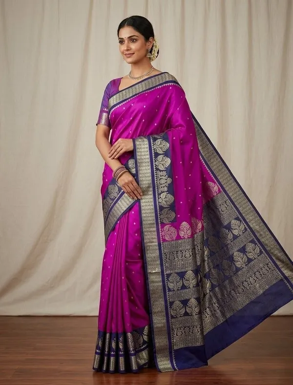 Sindhuja_Fashion_House_Woven_Banarasi_Silk_Blend_Saree_(Multicolor)