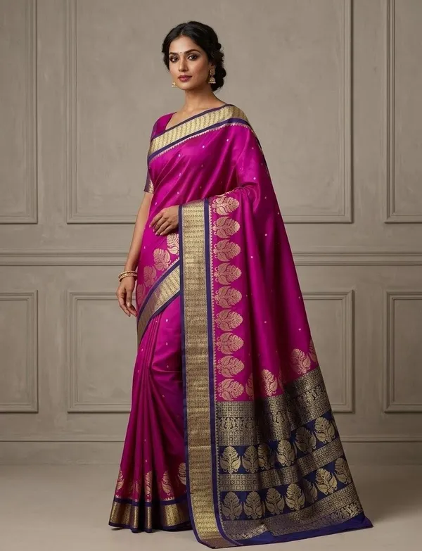 Sindhuja_Fashion_House_Woven_Banarasi_Silk_Blend_Saree_(Multicolor)