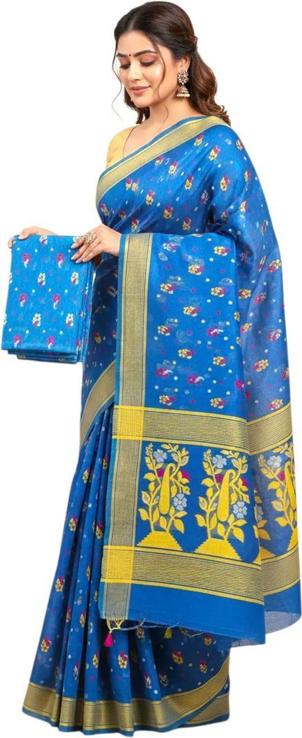 Sindhuja_Fashion_House_Woven_Jamdani_Pure_Cotton_Saree_(Light_Blue)