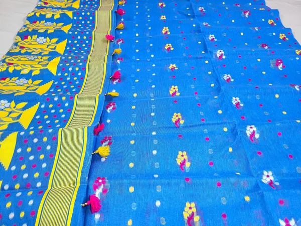 Sindhuja_Fashion_House_Woven_Jamdani_Pure_Cotton_Saree_(Light_Blue)