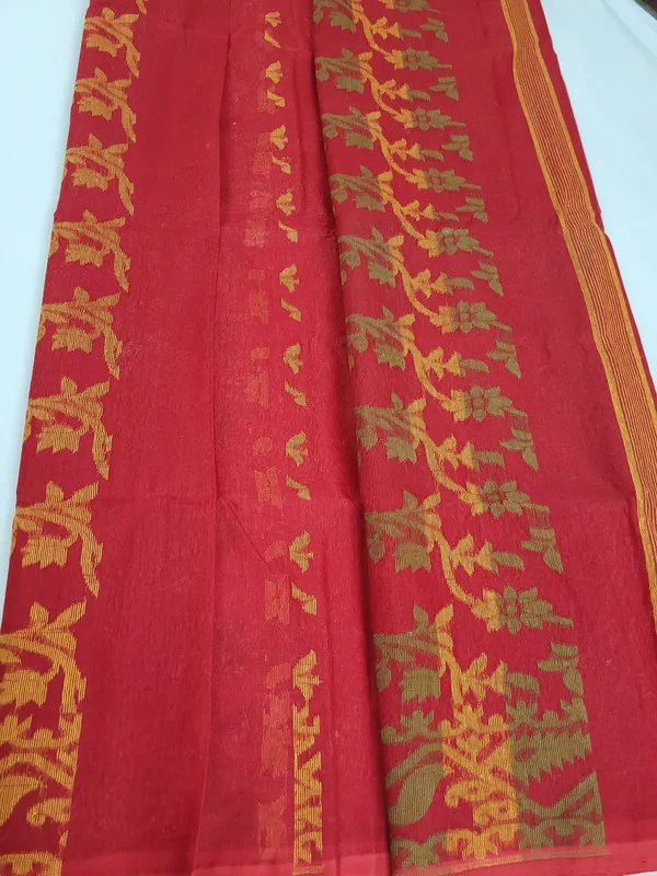 Sindhuja_Fashion_House_Printed,_Woven_Daily_Wear_Pure_Cotton_Saree_(Red)