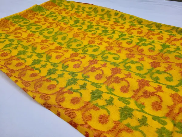 Sindhuja_Fashion_House_Floral_Print,_Self_Design_Ikkat_Pure_Cotton_Saree_(Yellow)