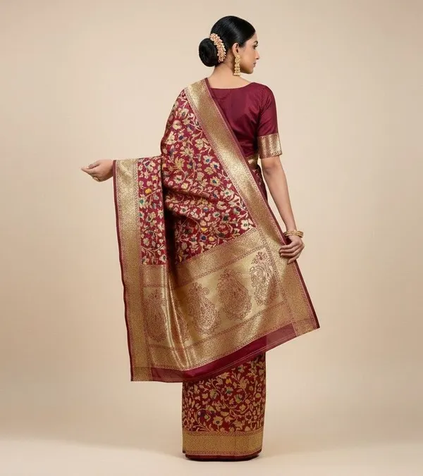 Sindhuja_Fashion_House_Woven,_Floral_Print_Bollywood_Semi-Pashmina_Saree_(Maroon)