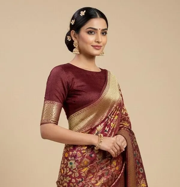 Sindhuja_Fashion_House_Woven,_Floral_Print_Bollywood_Semi-Pashmina_Saree_(Maroon)