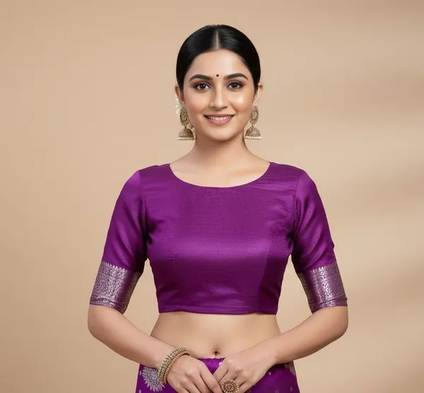 Sindhuja_Fashion_House_Woven,_Floral_Print,_Paisley_Banarasi_Silk_Blend_Saree_(Purple)