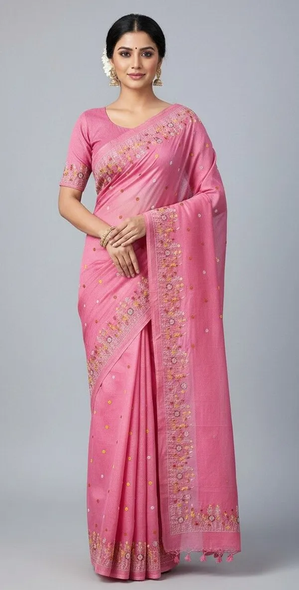 Sindhuja_Fashion_House_Embroidered,_Floral_Print_Handloom_Khadi_Saree_(Pink)